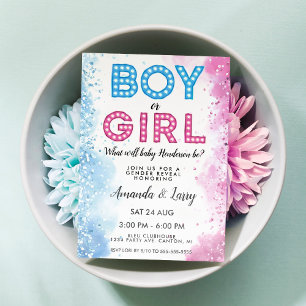 Invitación Luces de marquesina Niño o Niña Revelación del sex