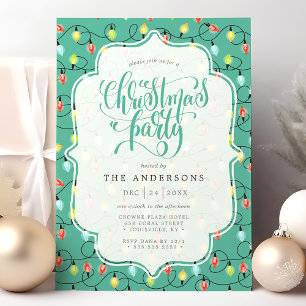 Invitación Luces de Navidad Brillantes Patrón de Festejos