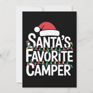 Invitación Luces De Navidad Del Campista Favorito De Santa Go