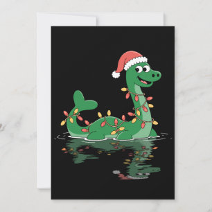 Invitación Luces de Navidad del Monstruo del Lago Ness Sombre