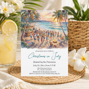 Invitación Luces de Navidad en Palmeras Fiesta de Navidad en 
