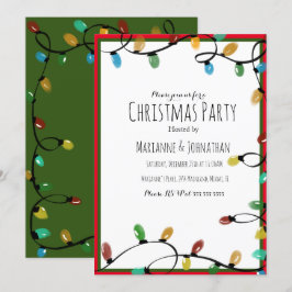 Invitación Luces de Navidad Fiesta Festiva de Vacaciones