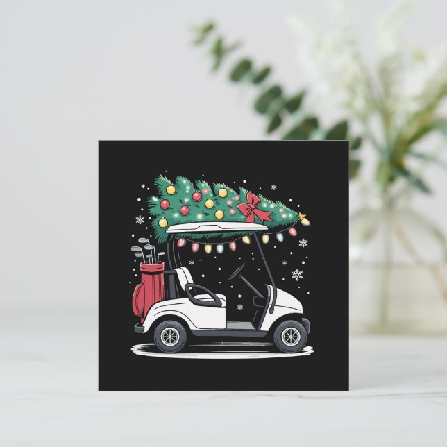 Invitación Luces de Navidad para Carrito de Golf Árbol de Nav (Anverso de pie)
