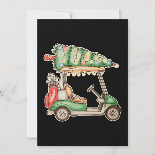 Invitación Luces de Navidad para Carrito de Golf Árbol de Nav (Anverso)