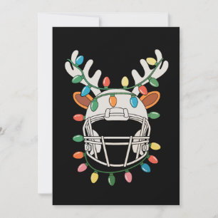 Invitación Luces de Navidad para Casco de Fútbol Reno Navidad
