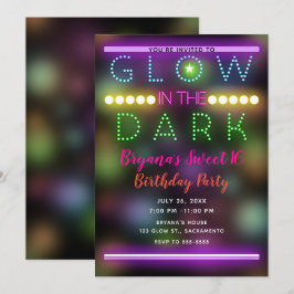 Invitación Luces de neón que brillan en la oscuridad Diversió