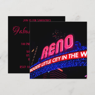 Invitación Luces de neón Reno Arch Foto Fabulosa y Cuarenta