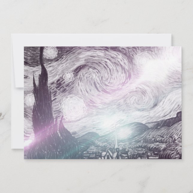 Invitación Luces de Noche Estrellada (Anverso)