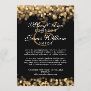 Invitación Luces de oro Boda reducidas cambiadas de forma ele