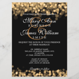 Invitación Luces de oro de la elegante boda