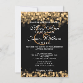 Invitación Luces de oro de la elegante boda