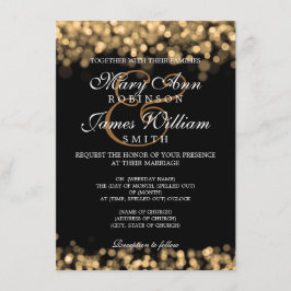 Invitación Luces de oro de la elegante boda