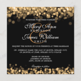 Invitación Luces de oro de la elegante boda