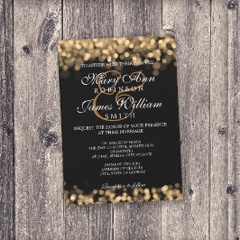 Invitación Luces de oro de la elegante boda