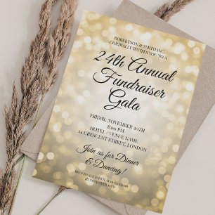 Invitación Luces de oro del Fiesta de Recaudación de Fondos C