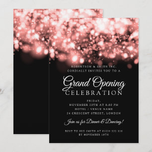 Invitación Luces de oro del Rosa de apertura formal de la gra