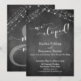 Invitación Luces de Pizarra Caligrafía Moderna Nos Fugamos