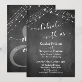 Invitación Luces de Pizarra Celebren con Nosotros Tipografía