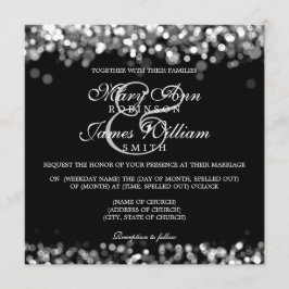 Invitación Luces de plata de boda elegante