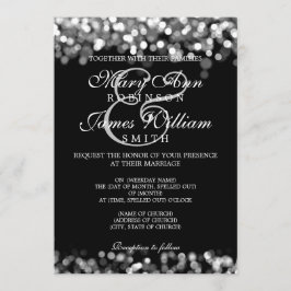 Invitación Luces de plata de boda elegante