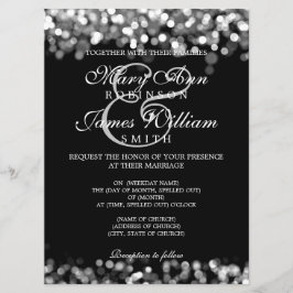 Invitación Luces de plata de boda elegante