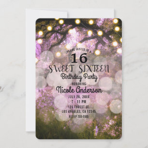Invitación Luces de primavera rústicas Bosque Encantado Dulce