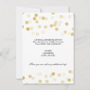Invitación Luces de purpurina de papel de oro para recepción 