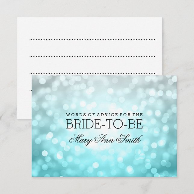 Invitación Luces de Purpurina Ombre de la playa de Bridal Sho (Anverso / Reverso)