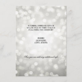 Invitación Luces de purpurina plateadas para recepción de bod
