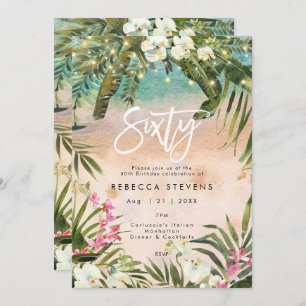 Invitación luces de selva tropical 60 cumpleaños