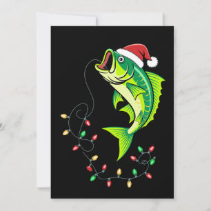 Invitación Luces de sombrero de Santa de lubina de Navidad Pe