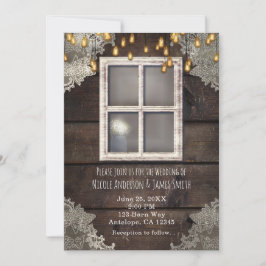 Invitación Luces de Ventana de Granero Rústico de Campo Invit
