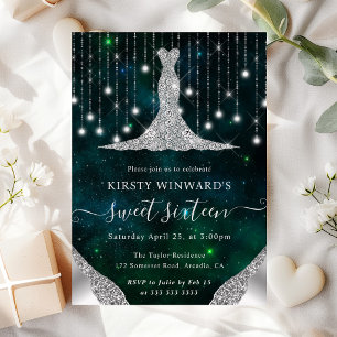 Invitación Luces de vestido de diamante y luces de cuerda Bok