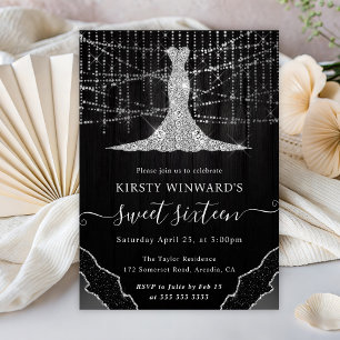 Invitación Luces de vestido de diamante y luces de cuerda bok
