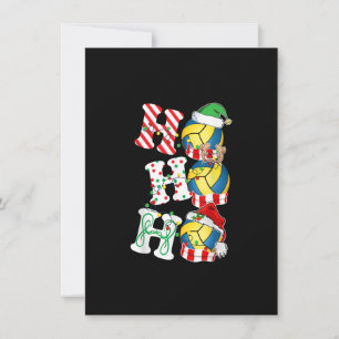 Invitación Luces de voleibol Ho Ho Ho Sombrero de Santa reno 
