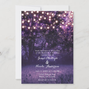 Invitación Luces del Crepúsculo de Lavanda Púrpura Bosque Rús