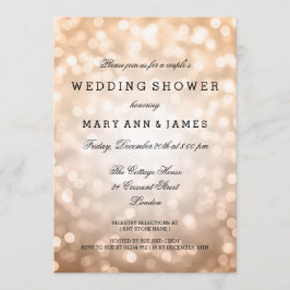 Invitación Luces del purpurina del cobre de la ducha de la