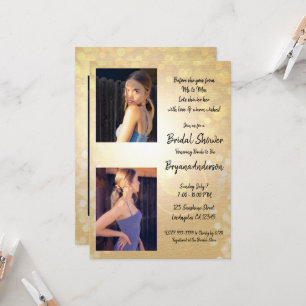 Invitación Luces doradas de verano Glam Bridal Shower