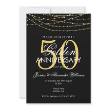 Luces Doradas Glamurosas 50 Aniversario de Boda