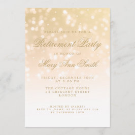 Invitación Luces elegantes de la chispa del oro del fiesta de