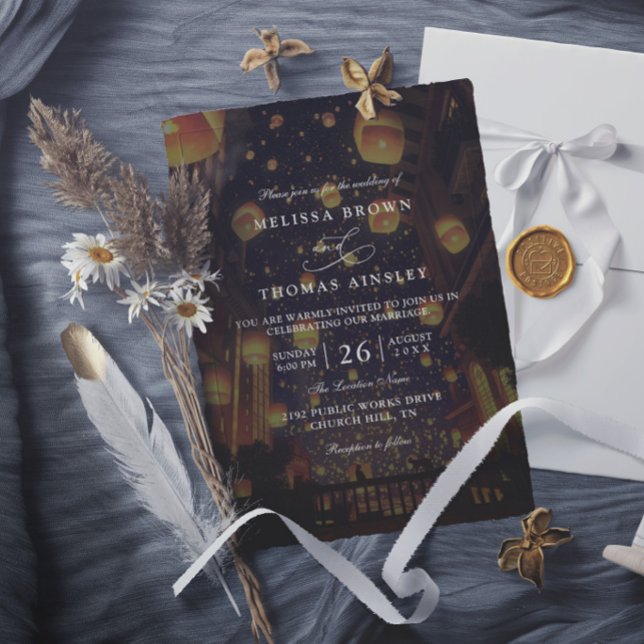 Invitación Luces Enredadas Elegante Boda Chic Moderna (Subido por el creador)