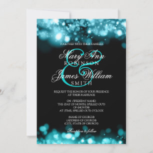 Invitación Luces esparcantes del Boda Turquesa