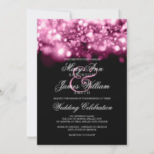 Invitación Luces espumosas Bodas rosas