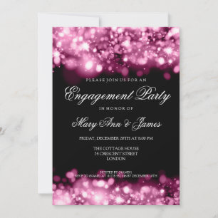 Invitación Luces espumosas rosadas del partido de compromiso 