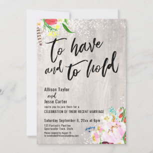 Invitación Luces Florales Boho de Madera Rústica Para Tener y