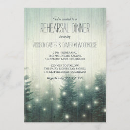 Invitación Luces forestales | Cena de ensayo rústico