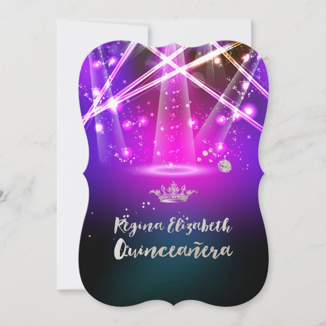 Invitación Luces láser PixDezines Quinceanera/Dulce 15 (Anverso)