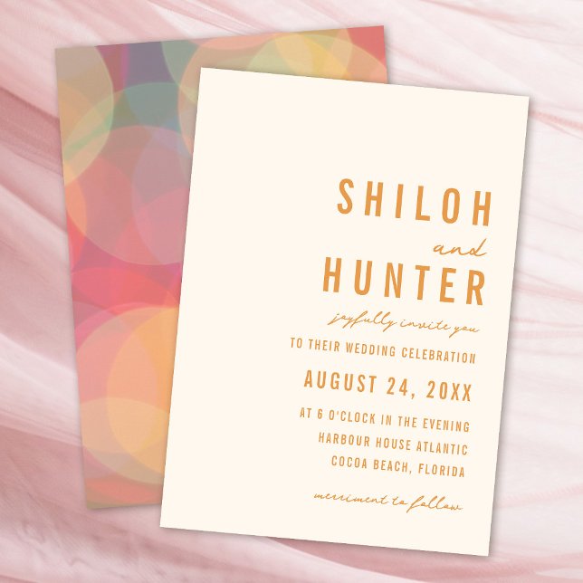 Invitación Luces modernas de Bokeh | Amarillo dorado | BODA (Subido por el creador)