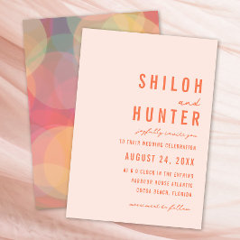 Invitación Luces modernas de Bokeh | Peach | BODA