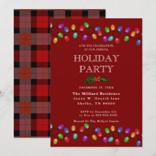 Invitación Luces navideñas brillantes